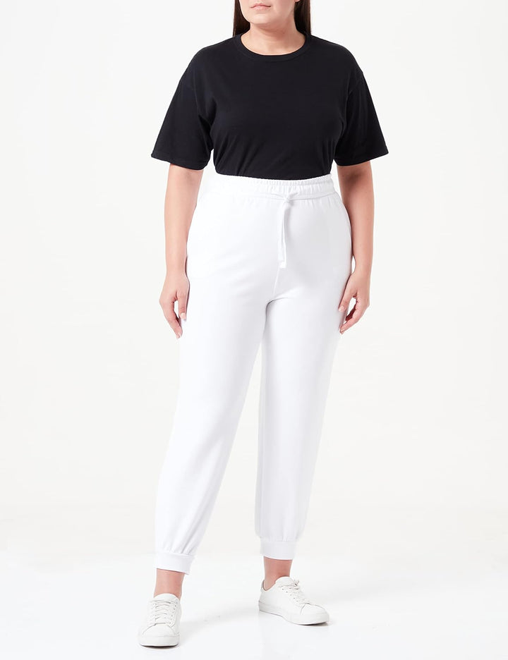 HUGO Damen Smooth_Pants Freizeithose XL White100, XL White100