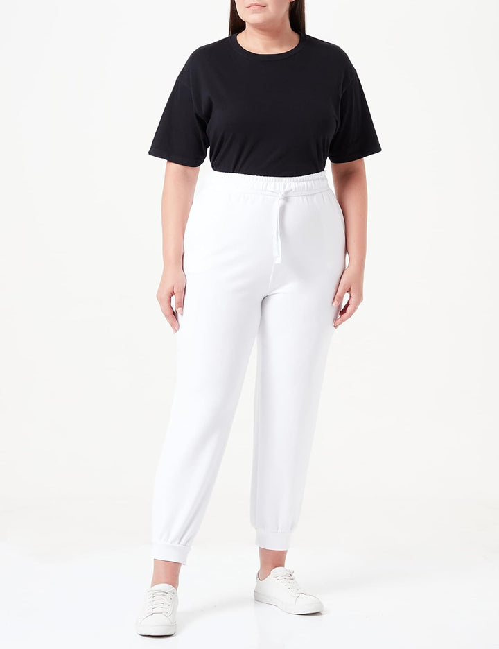 HUGO Damen Smooth_Pants Freizeithose XL White100, XL White100