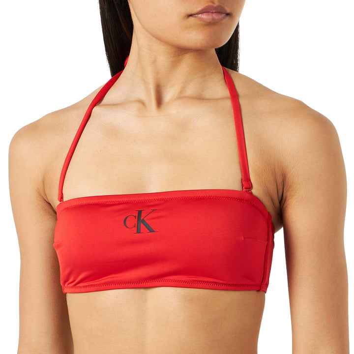 Calvin Klein Damen Bandeau Bikinioberteil Gepolstert L Cajun Red, L Cajun Red