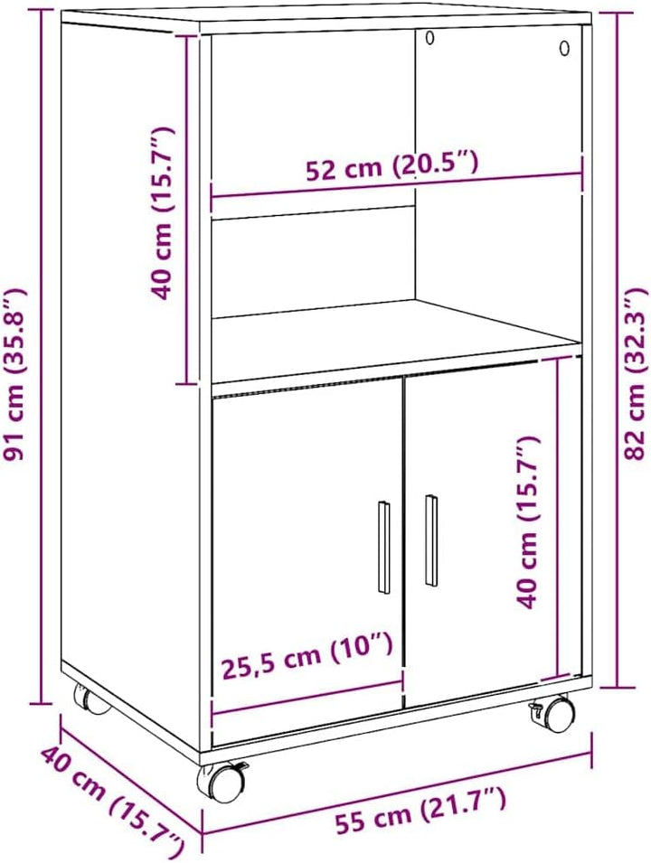 vidaXL Rollschrank, Büroschrank mit Stauraum, Aktenschrank für Wohnzimmer Büro, Bürocontainer Schran