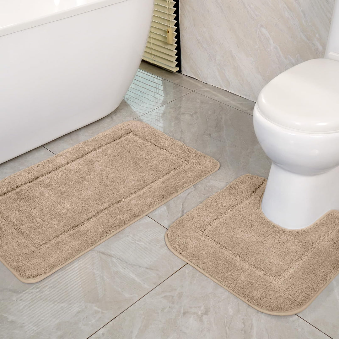 SOANNY Badematte 2er Set, weiche rutschfeste Mikrofaser mit hoher Dichte wasserabsorbierend Badezimm