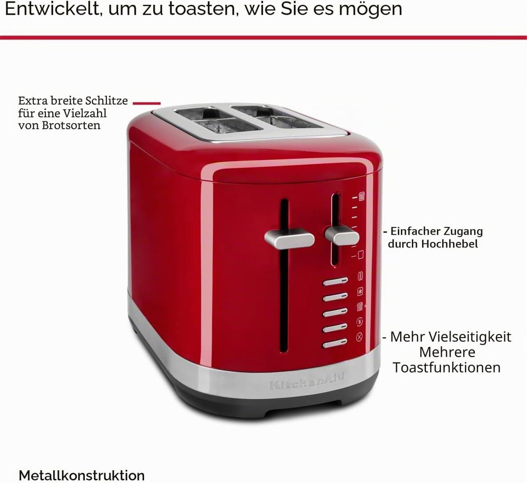 KitchenAid Toaster für 2 Scheiben - Retro Design Toast Machine - 7 verschiedene Funktionen - Edelsth
