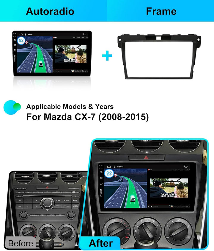 JOYX Android 12 IPS Autoradio Passt für Mazda CX-7 (2008-2015) - Eingebautes CarPlay Android Auto -