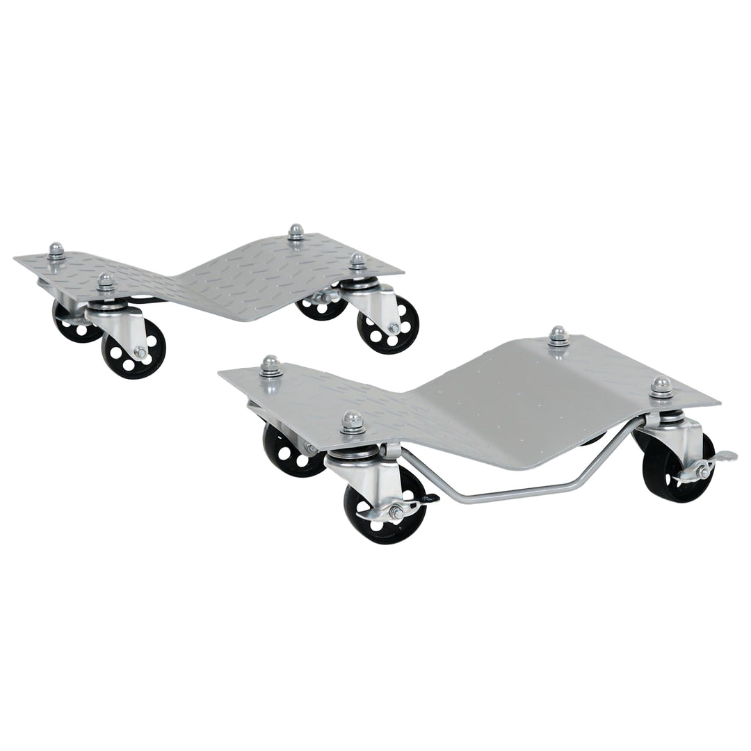 DURHAND Rangierheber 2 Stücke 680Kg Rangierhilfe Reifenwechsel Wagenheber mit 4 Rollen für Auto PKW