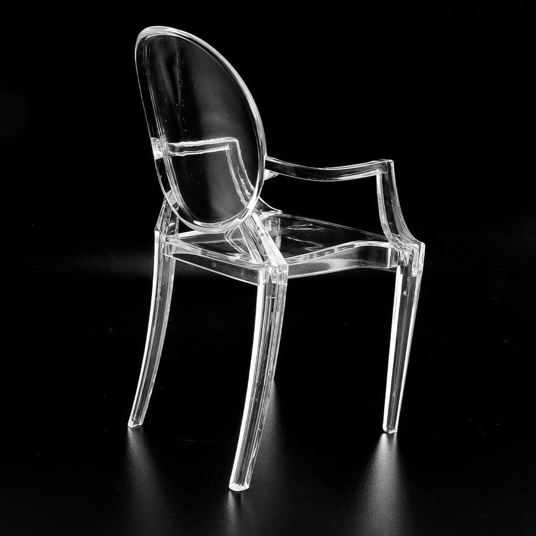 Puppenhaus Ghost Chair Miniatur 1/6 Massstab Club Akzent Stuhl Acryl Figur Mini Klar Lounge Sitz Mod