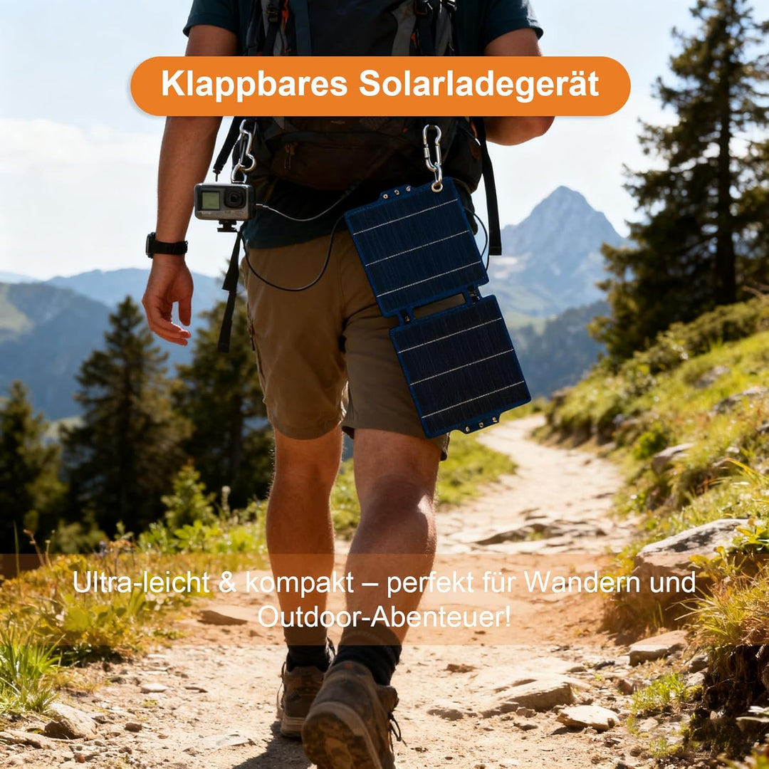 Tragbares klappbares Solarpanel 10W 5V, USB Typ-C Ausgangs-Solarladegerät für Outdoor Camping Wander