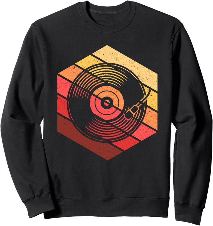 Vinyl Schallplatte Retro Vintage Plattenspieler Geschenk Sweatshirt