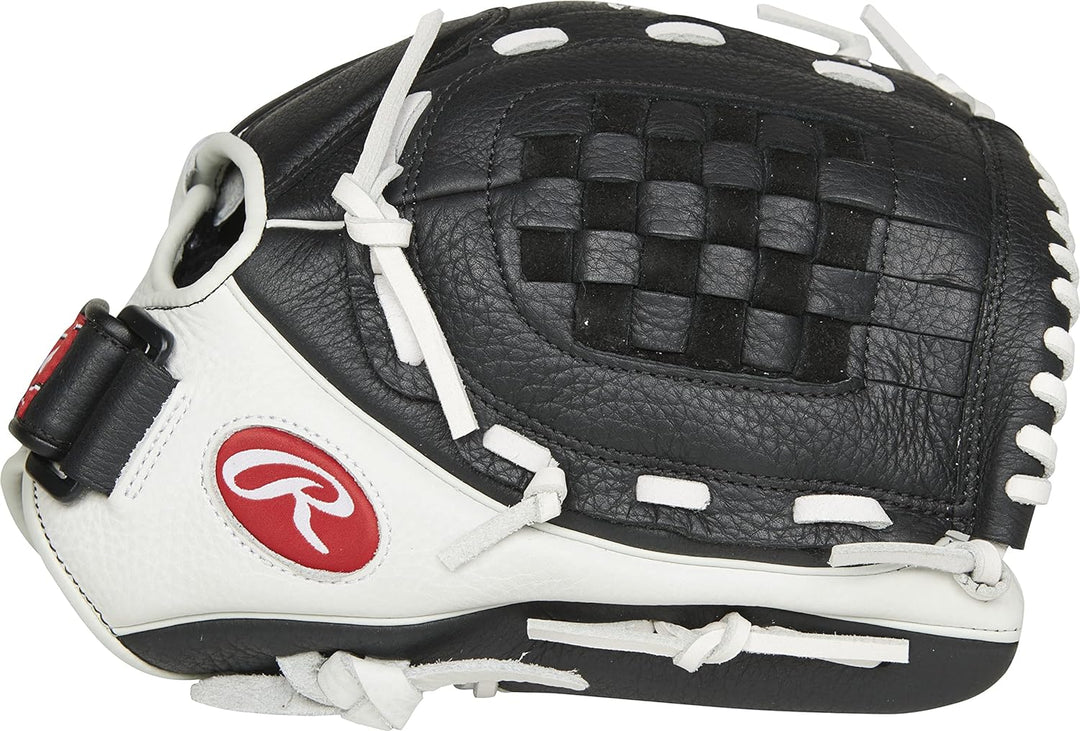 Rawlings Shut Out Youth Softball Glove Series Rechte Hand Wurf 30 cm (12 Zoll) - Korbnetz schwarz /