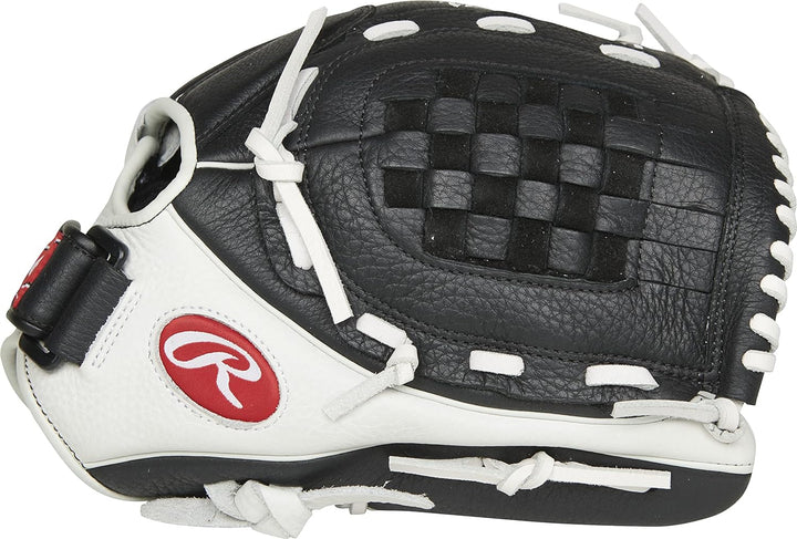 Rawlings Shut Out Youth Softball Glove Series Rechte Hand Wurf 30 cm (12 Zoll) - Korbnetz schwarz /