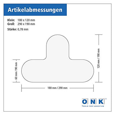 Selbstklebende Bodenmarkierung - T-Stück/T-Form - Formstücke für Arbeitsbereiche, Lagerflächen und T