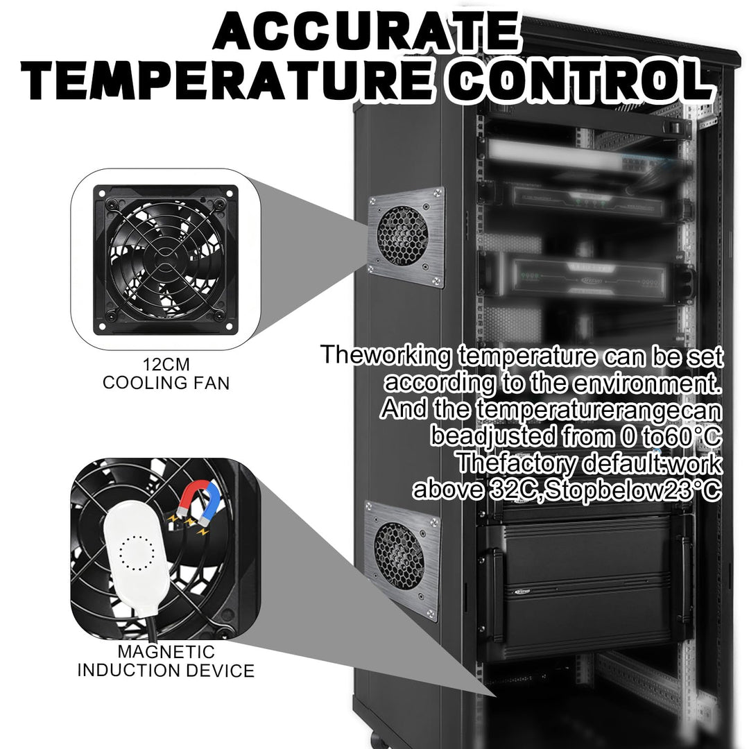 USB Lüfter 120mm mit Präziser Temperaturregelung, 5V Leises Lüftersystem mit 3 Geschwindigkeiten, Do