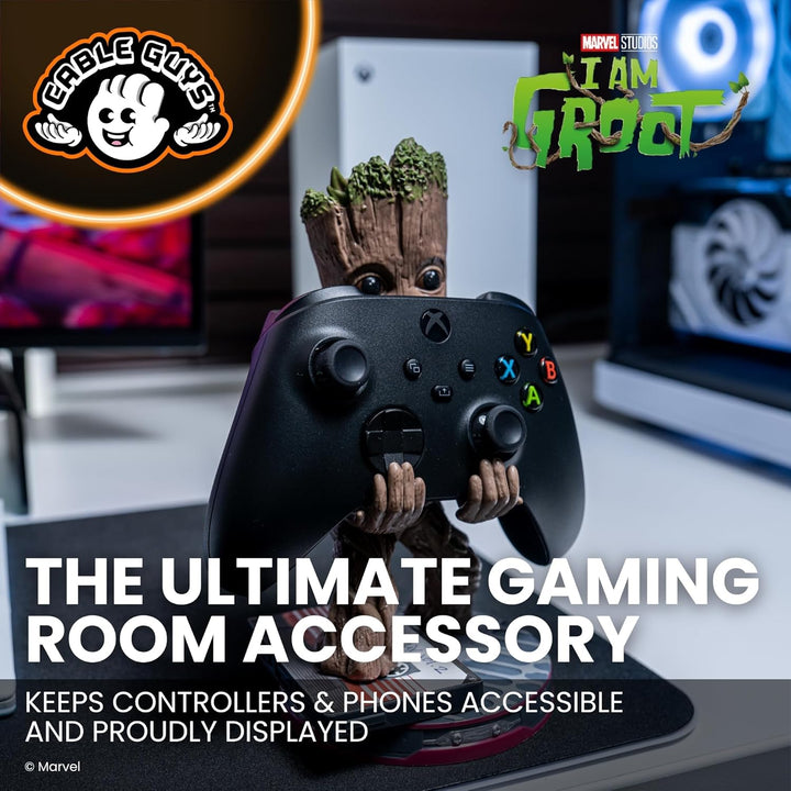 Cableguys Marvel Smiley Toddler Groot Controller Halter &amp; Handy Ständer - Gaming Zubehör für Schreib