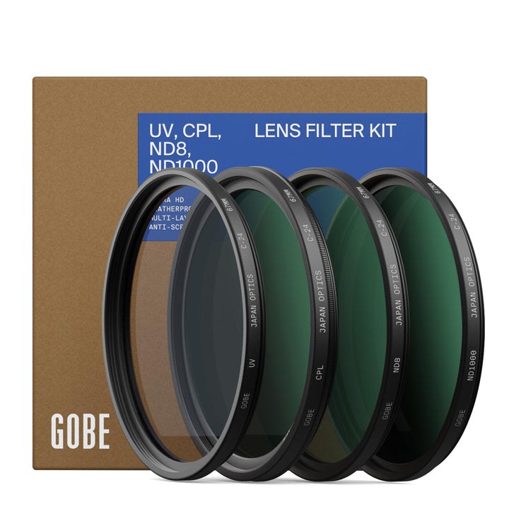 Gobe 46 mm UV Filter, Polfilter (CPL), Graufilter ND8, Graufilter ND1000 - Filter Kit (2Peak) 46mm,