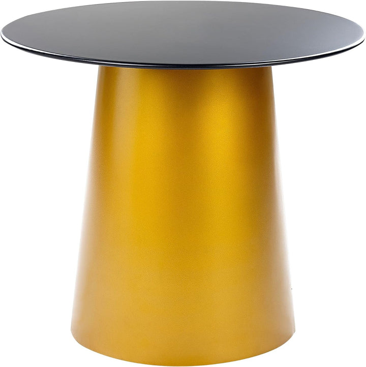Beistelltisch schwarz rund ⌀ 56 cm mit Säulenfuss gold Modern Galmourös Kerang