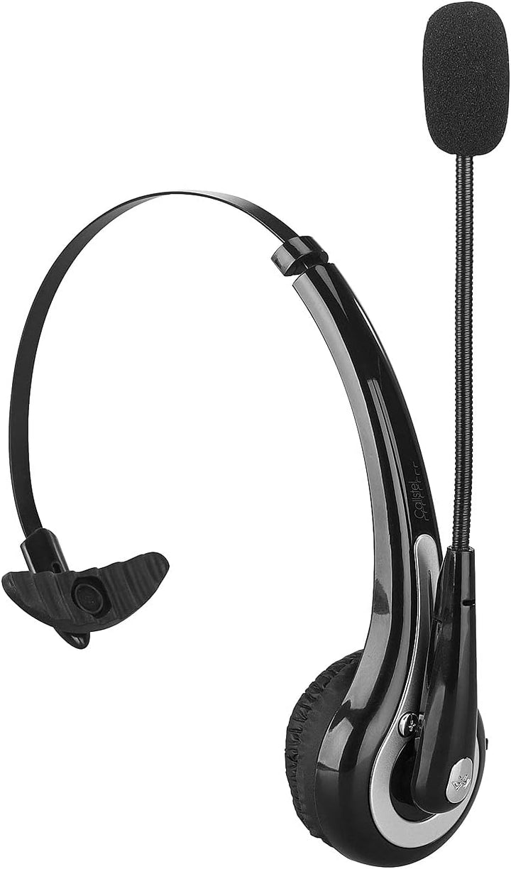 Callstel Headset mit Schwanenhals: 2er Pack Profi-Mono-Headset mit Bluetooth, Geräuschunterdrückung
