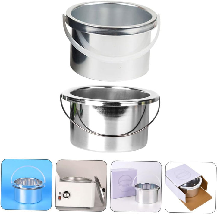 Housoutil Wachswärmertopf Innenschale 105mm Durchmesser 500 ml Aluminium für Haarentfernung zu Hause