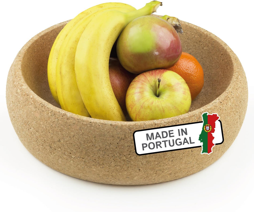 Cleverbrand Obstschale aus Kork, Fruchtschale, Fruchtfliegen Abwehr durch Kork, Aufbewahrungsschale,