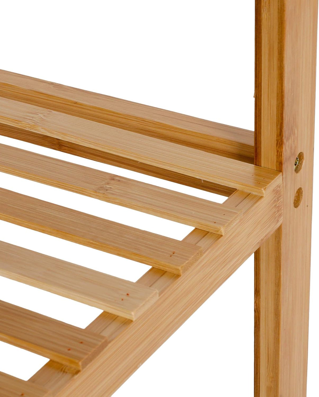 Lumaland Schuhregal aus Bambus mit Sitzbank + 1 Ebene - 90x50x30 cm Grau 2 Etagen (90 x 50 x 30 cm),