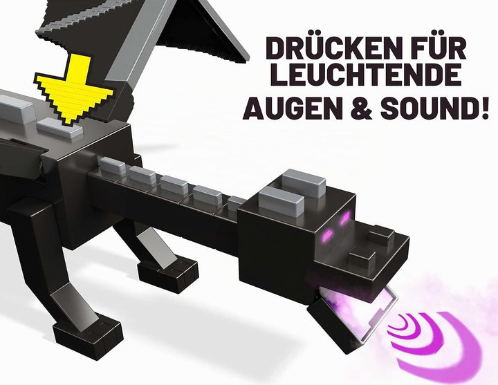 Minecraft GYR76 - Enderdrache, 50 cm gross, und Steve-Figur mit Farbwechseleffekt, Spielzeug ab 6 Ja