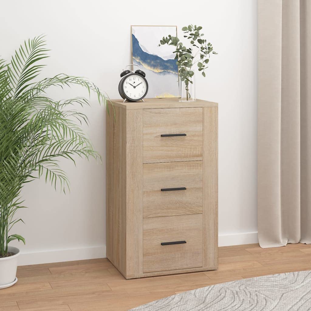 FIRBNUS Bücherschranks 40x33x70 cm Seitenschrank mit 3 Schubladen Beistellschrank Schubladenschrank