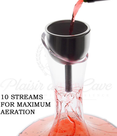 3in1 Trichter mit Sieb - Edelstahl Weinbelüfter + Dekantierausgiesser + Karaffe Dekanter Filter - Ve