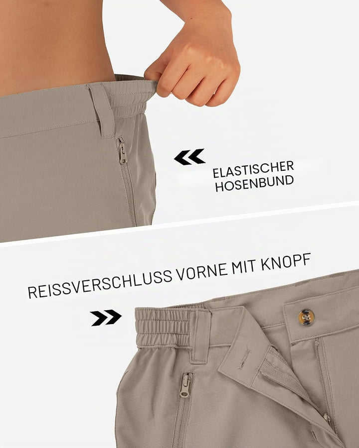 Outdoor Ventures Kurze Hose Damen UPF50+ UV Schutz Wander Shorts Sommer Leicht Trekking Shorts Stret