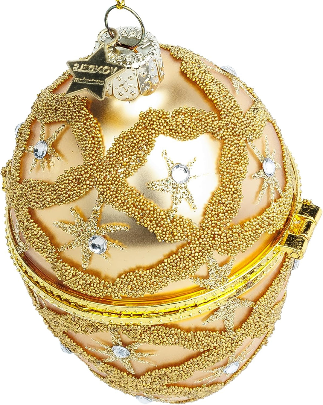 SIKORA Goldenes Tresor Ei besondere Weihnachtskugel Glas Christbaumschmuck Deko Figur Weihnachten An