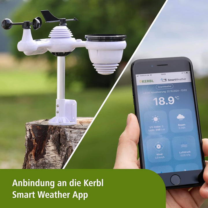 Kerbl Digitale Wetterstation 7in1 WiFi mit Funkstation