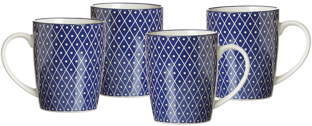Ritzenhoff & Breker Kaffeebecher-Set Royal Reiko, 4-teilig, 350 ml, Porzellangeschirr, Blau-Weiss Re