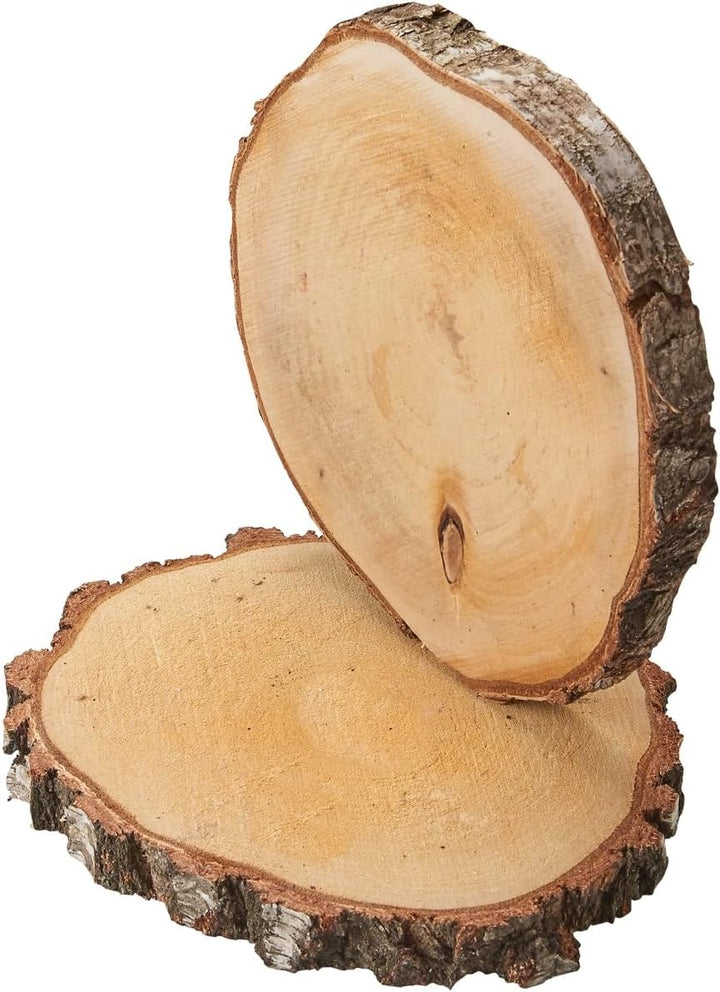 Grosse Holzscheiben 35 cm zum Holz-Deko Basteln - 2 Stk. runde EU Birkenholz Baumscheiben 2 Ø 35 cm,