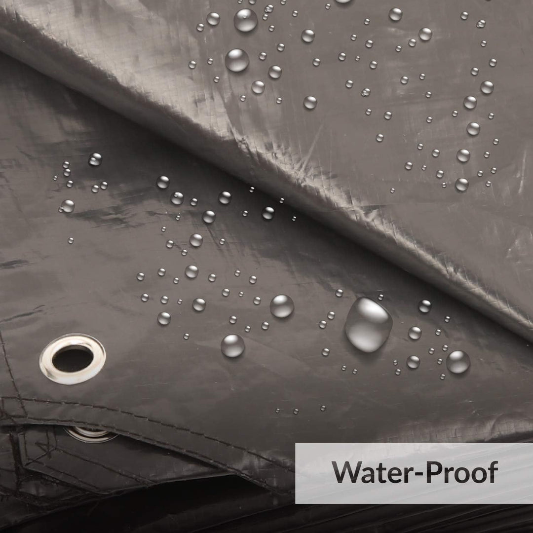 Alvantor Strapazierfähige Plane, wasserdicht, 3 x 3 m, Bodenanhänger mit rostiger Öse, wetterbeständ