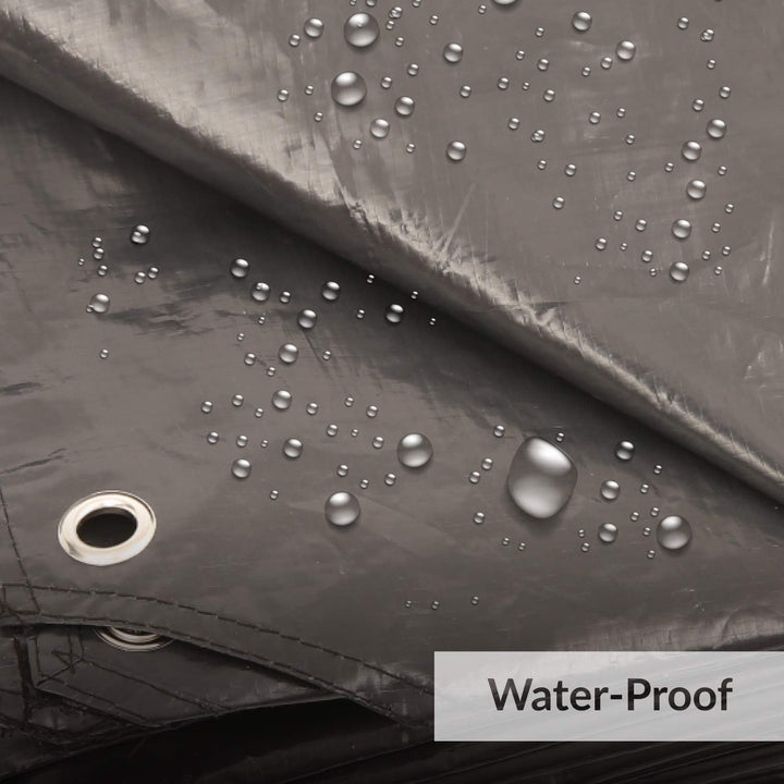 Alvantor Strapazierfähige Plane, wasserdicht, 3 x 3 m, Bodenanhänger mit rostiger Öse, wetterbeständ