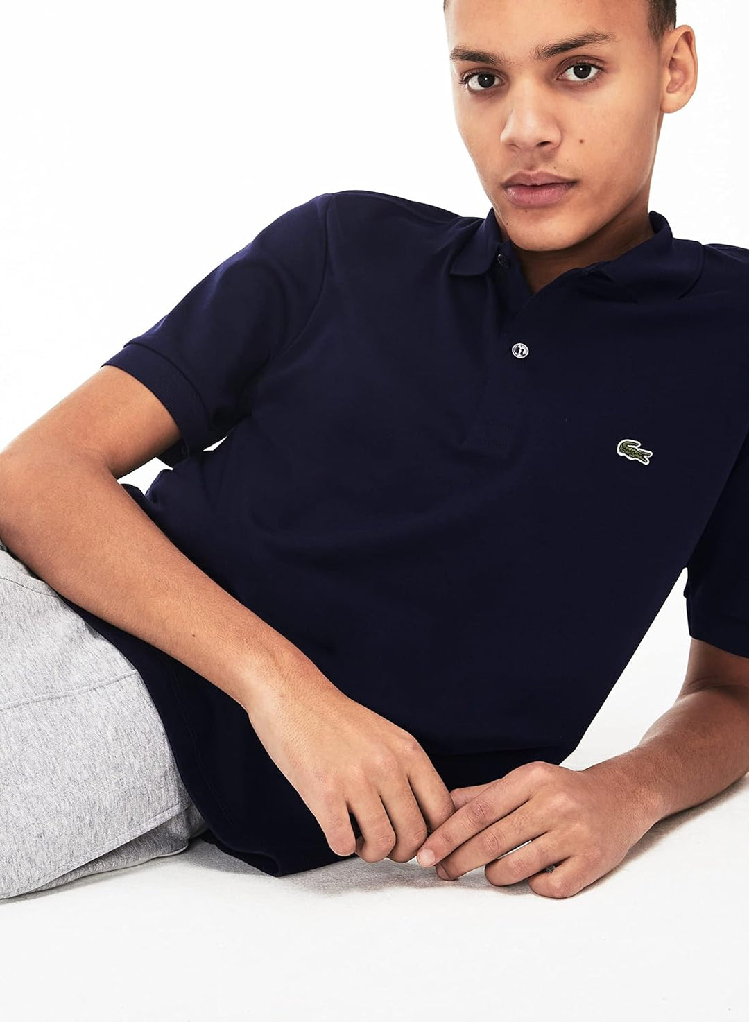 Lacoste Herren Polo-Shirt Kurzarm DH2050, Männer Polo-Hemd,2 Knopf,Regular Fit S Navy Blue (166), S