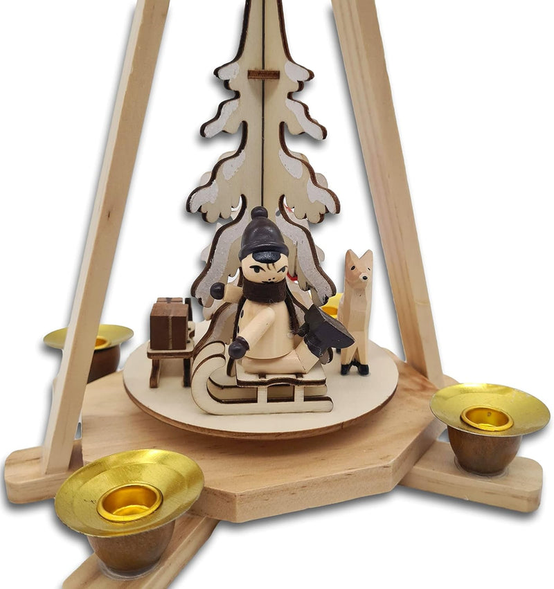Wichtelstube-Kollektion Echtholz Pyramide Weihnachten, Handgefertigte Traditionelle Weihnachtsdeko H