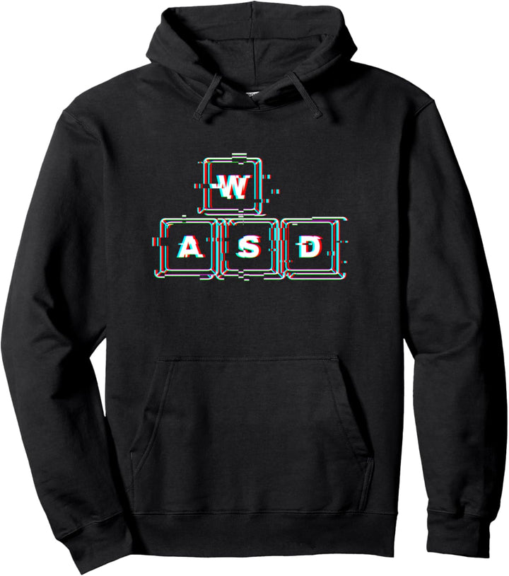 WASD PC Gamer, Zocker Vaporwave Aesthetic Glitch Motiv Pullover Hoodie