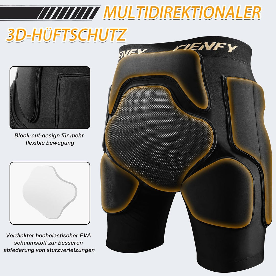 Cienfy 3D hüftschutz Eva protektorenhose gepolsterter Shorts impakthose steissbeinpad für Skifahren