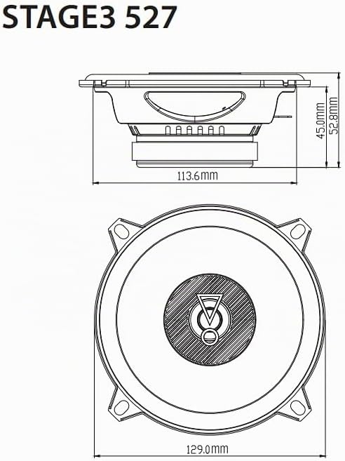 JBL Stage3 527 2-Wege Auto Lautsprecher Set von Harman Kardon - 200 Watt KFZ Autolautsprecher Boxen