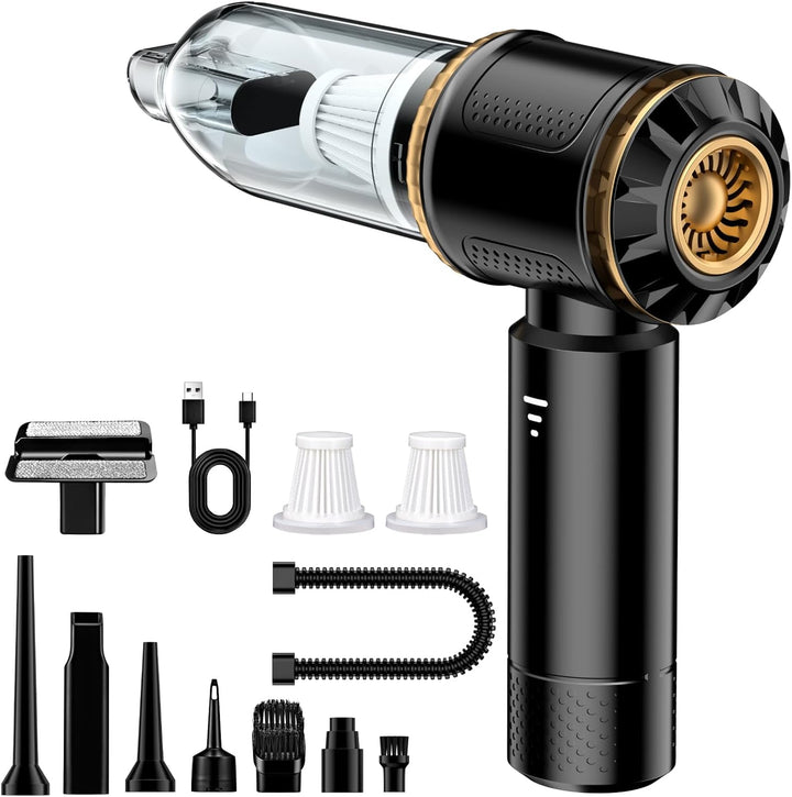 Handstaubsauger Akku 4-in-1, 25000PA Auto Staubsauger Stark, 3-Gang Handstaubsauger kabellos mit Bür