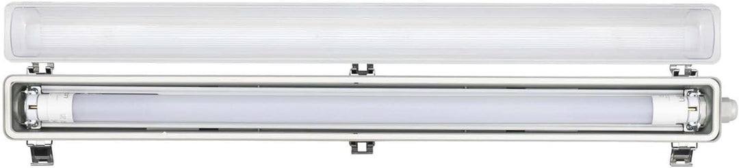 Ledvion Feuchtraumleuchte LED 60cm 7W 160lm/W 4000K IP65 mit Röhre | Inklusive LED Starter fuer schn