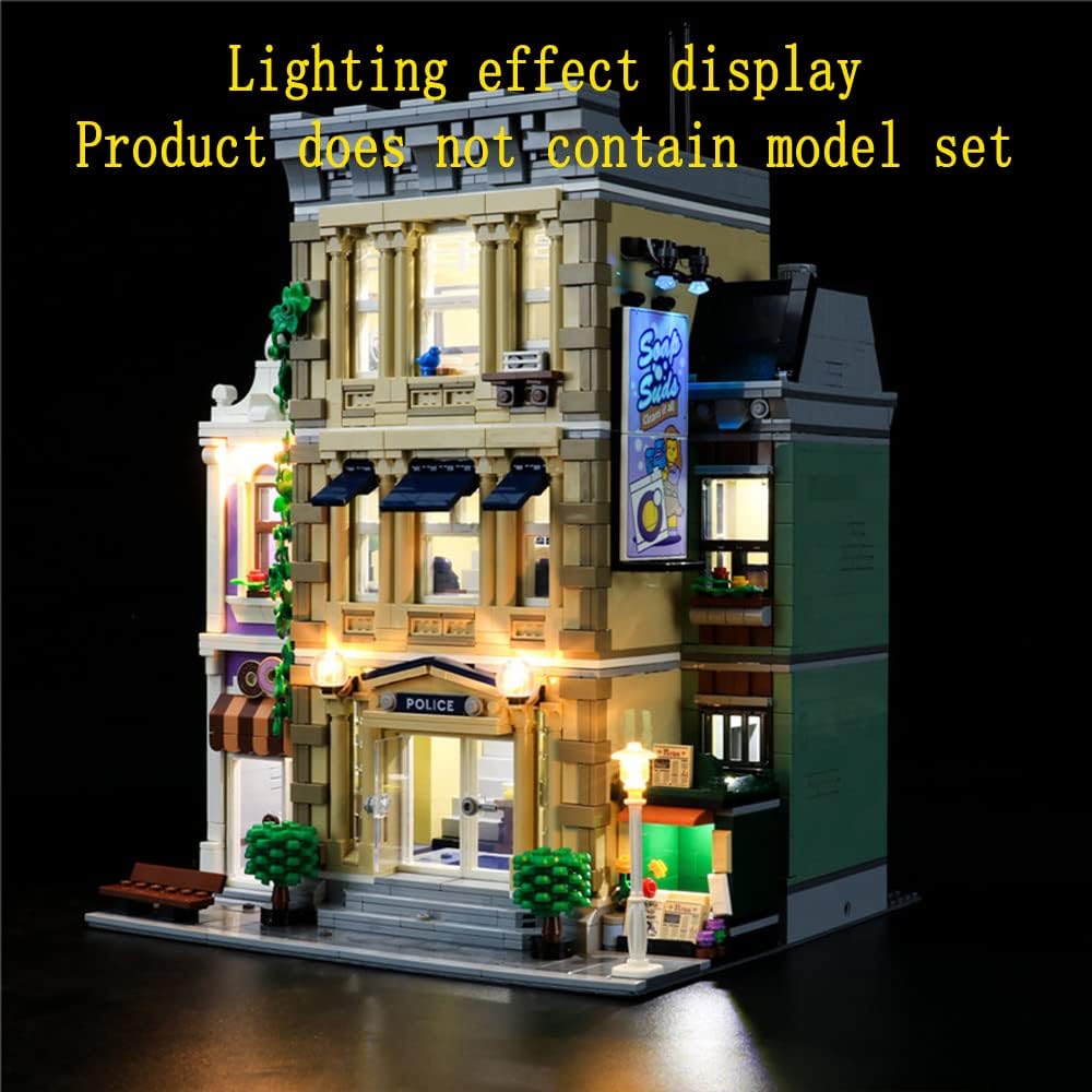 GEAMENT LED Licht-Set Kompatibel mit Lego Polizeistation (Police Station) - Beleuchtungsset für Crea