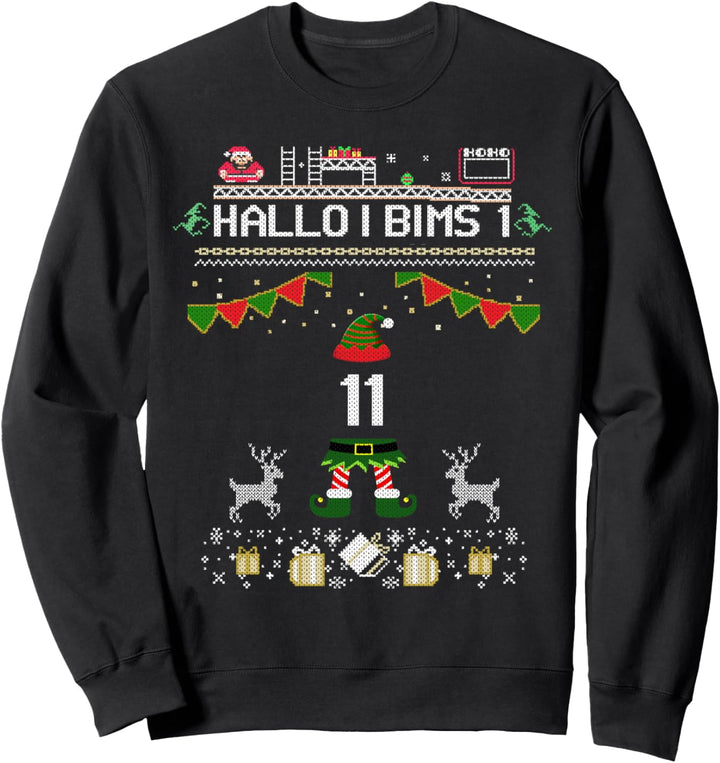 Lustiger Weihnachtself für Gamer Elf 11 gaming I Bims 1 nerd Sweatshirt