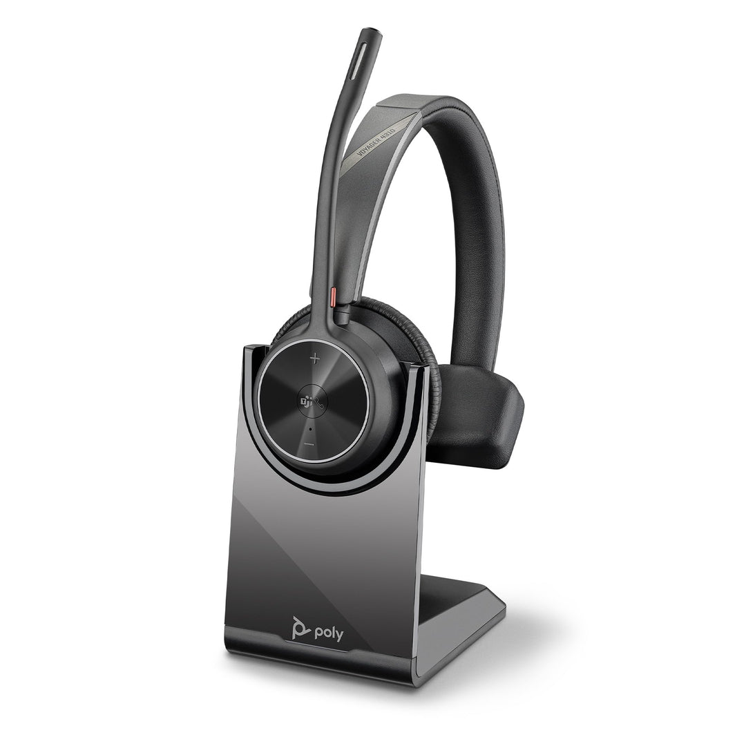 Poly Voyager 4310, schnurloses UC-Headset und Ladestation – Ein-Ohr-Bluetooth-Headset mit Noise Canc
