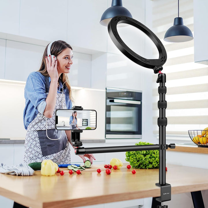 Victiv Kamera Tischhalterung, 37cm-105cm Kamera Tischstativ für DSLR Canon, Lichtstativ Klemmstativ