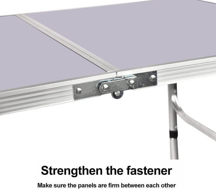 Zusammenklappbarer Camping-Picknicktisch aus Aluminium, 90 x 60 x 67 cm 90 x 60 x 37/67 cm (2 Height