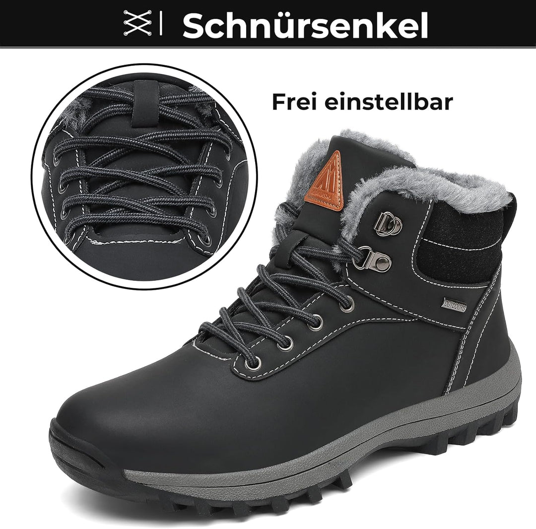 Mishansha Winterschuhe Damen Gefüttert Winterstiefel Herren Warm WinterBoots Gr.36-48 36 EU Schwarz
