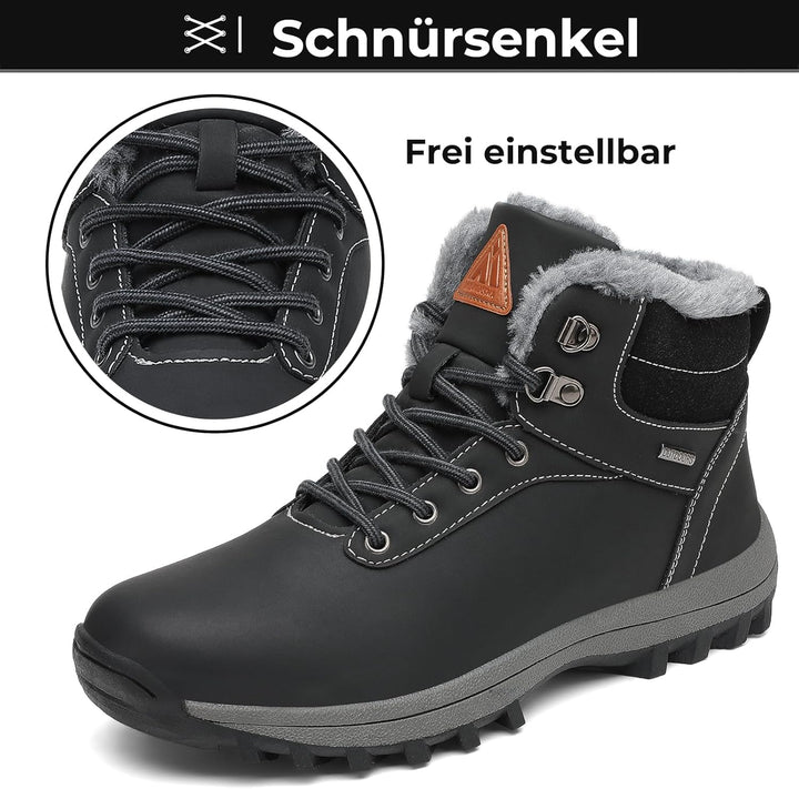 Mishansha Winterschuhe Damen Gefüttert Winterstiefel Herren Warm WinterBoots Gr.36-48 36 EU Schwarz