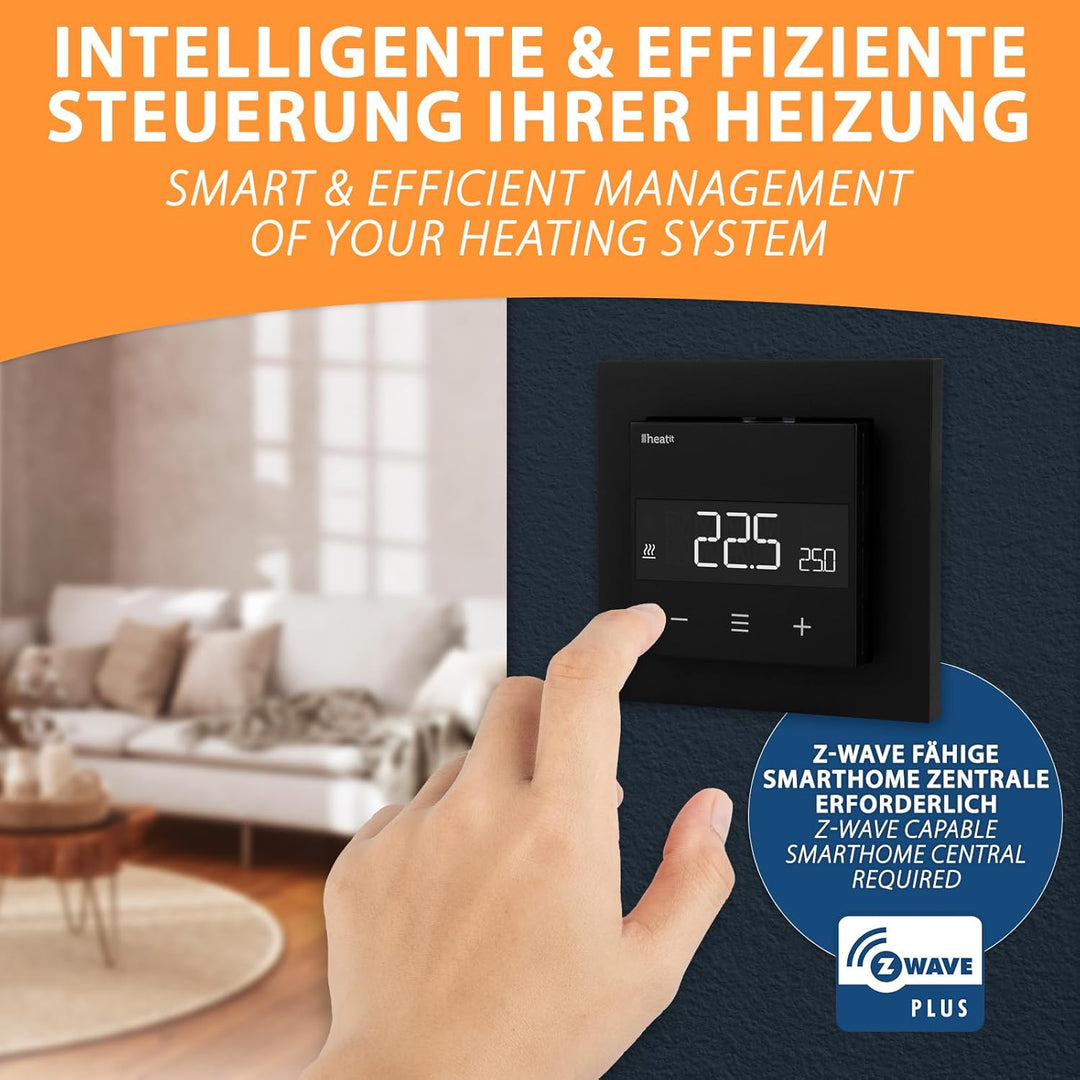 Heatit Z-TRM6 Z-Wave Plus Thermostat Raumregler mit EXT. Sensor für Fussbodenheizung elektrisch und