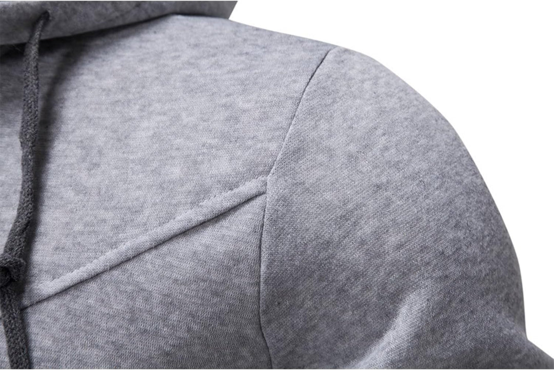 Hoodie Herren Reissverschluss Kapuzenpullover Fleece Kapuzenjacke Fake Two-Piece Sweatjacke XXL Grau