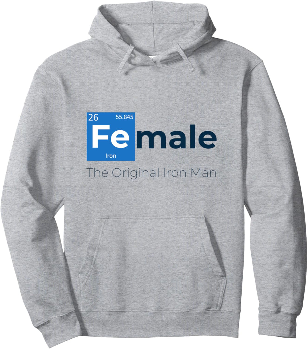 Female The Original Iron Word With Chemical Periodic Table Pullover Hoodie