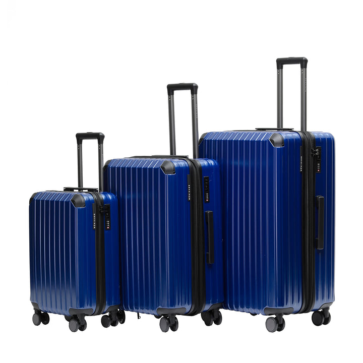 M816 TSA-Schloss Koffer Reisekoffer Trolley Kofferset Hardschale Boardcase (Diamondblau, 3tlg. Koffe